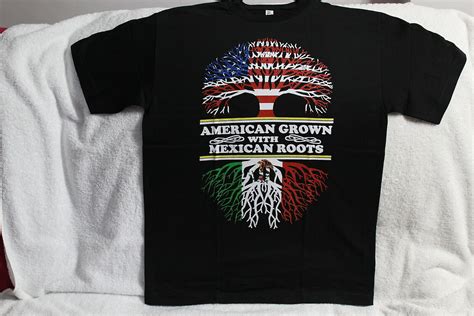 AMERICAN GROWN WITH MEXICAN ROOTS MEXICO FUNNY PATRIOTIC T SHIRT SHIRT