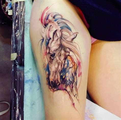 Horse Tattoo by Michalina Bolach #falkaart #horse #horseart #watercolor ...