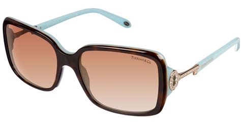 Tiffany And Co Crystal Key Square Sunglasses In Brown Lyst