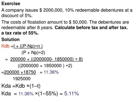 Ppt Cost Of Perpetual Debt And Redeemable Debt Powerpoint