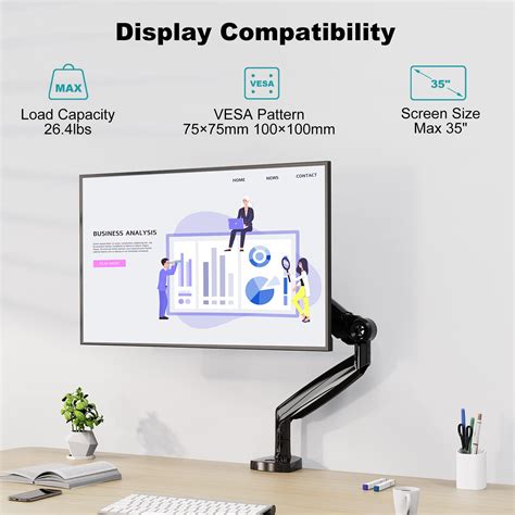 Mount Pro Single Monitor Mount For Max 35 Inches Computer Screen Heavy