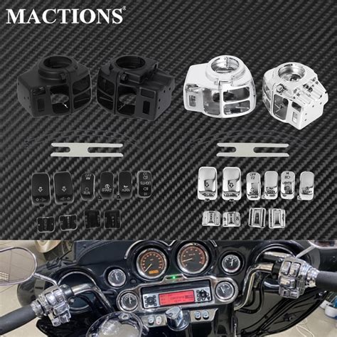 JK Motorcycle Black Chrome Hand Control Switch Housing Switch Button