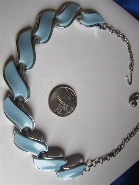 Vintage Coro Baby Blue Color Thermostat Necklace Outl Gem