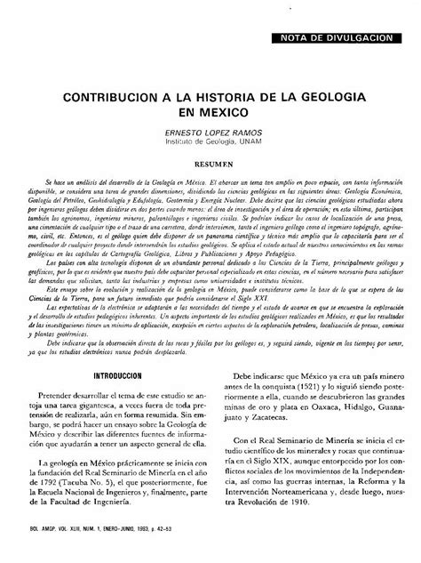 PDF CONTRIBUCIÓN A LA HISTORIA DE LA GEOLOGIA EN MEXICO