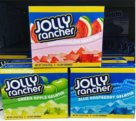 Jolly Rancher Watermelon Green Apple And Blue Raspberry Gelatin Blue