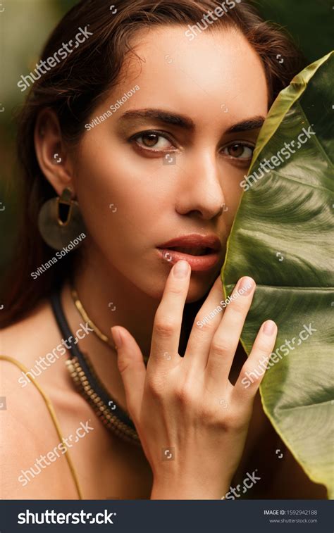 Close Portrait Gorgeous Brunette Woman Elegant Stock Photo 1592942188 Shutterstock