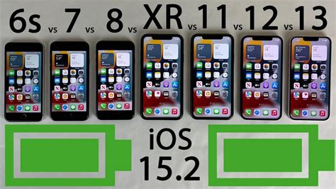 IPhone 13 Vs 12 Vs 11 Vs XR Vs 8 Vs 7 Vs 6s BATTERY Test On IOS 15 2