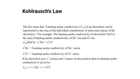 Unbelievable Facts About Kohlrausch S Law Facts Net