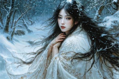 Yuki-Onna, the Snow Woman. by Lietuciennica on DeviantArt