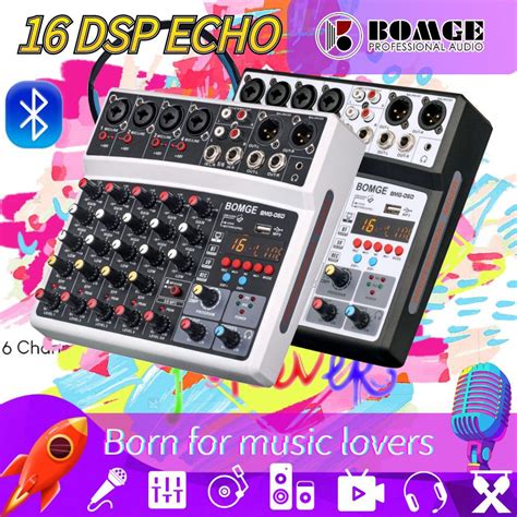 Bomge 4 Canal Mini Dj Mixer Interface De Som De Áudio Com Bluetooth Gravação Estéreo 48 V