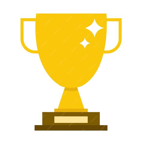 Premium Vector Winner Gold Trophy Gold Cups Flat Vector Icons For