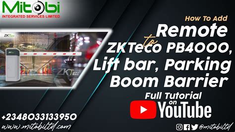 How To Configure Remote On Zkteco Pb Boom Barrier Series Zkteco