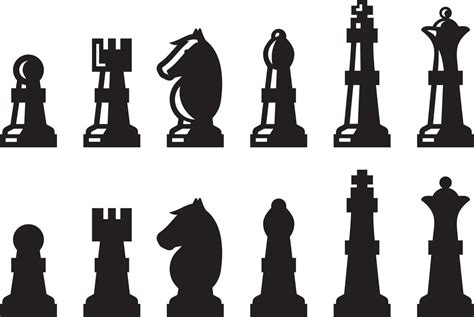 Chess Figures Silhouette Set 4692398 Vector Art At Vecteezy