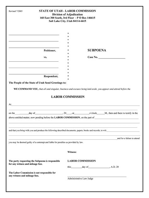 Forms Subpoena Doc Fill Out And Sign Printable Pdf Template