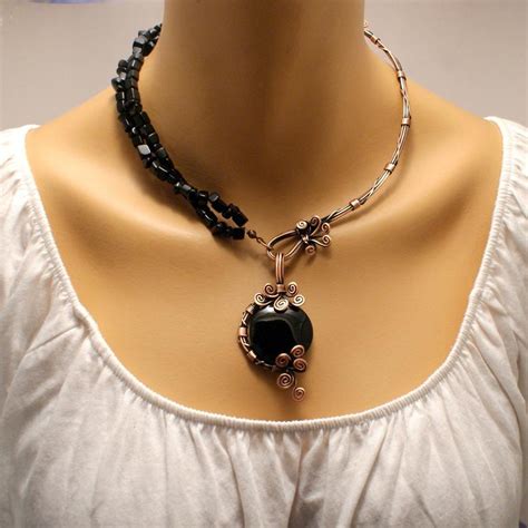 Statement Necklaces For Women Black Onyx Necklace Onyx Etsy