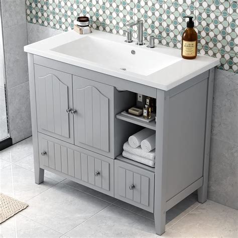 Amazon Lumisol Single Bathroom Vanity With Sink Top Modern