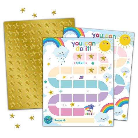 Buy Rainbow Reward Chart Sunshine Sticker Chart For Kids Task Reward