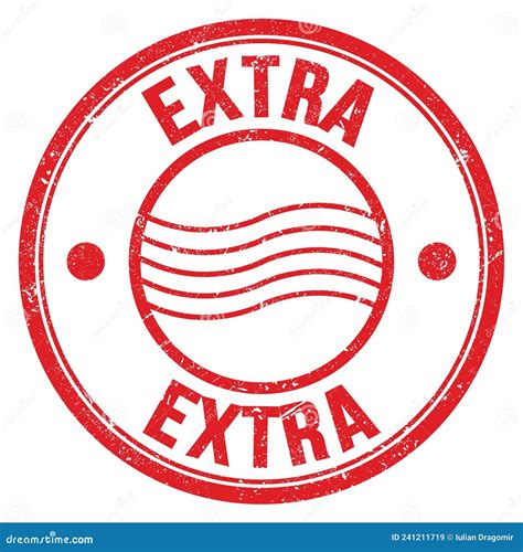 Extra Text Written On Red Round Postal Stamp Sign Stock Illustration