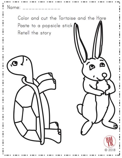 Tortoise And The Hare Coloring Page