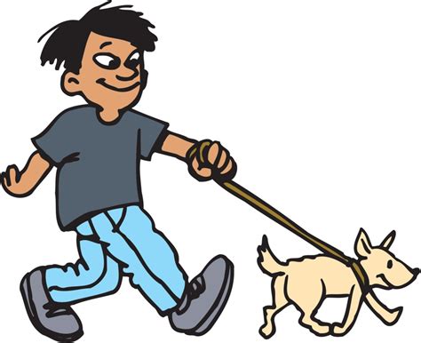 Clipart walk the dog