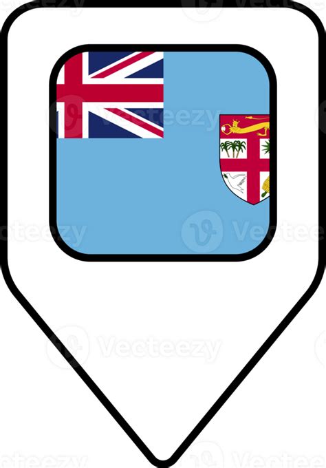 Fiji Bandera Mapa Alfiler Navegaci N Icono Cuadrado Dise O Png