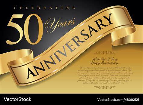 Golden anniversary certificate or background Vector Image