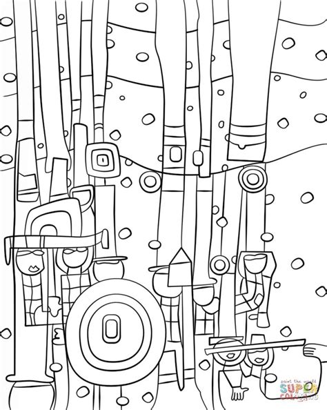 Ausmalbild: Blue Blues von Friedensreich Hundertwasser | Ausmalbilder
