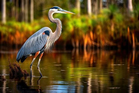 Great Blue Heron Ardea herodias in Florida, Great Blue Heron in ...