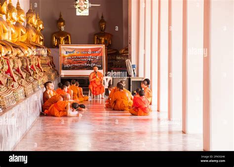 Monks A The Thai Temple Wat Pho In Bangkok Thailand Southeast Asia