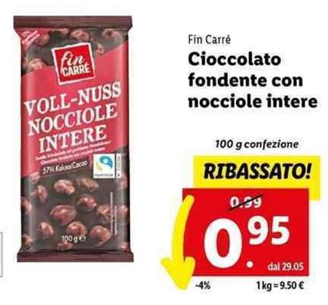 Fin Carré Cioccolato fondente con nocciole intere 100 g confezione