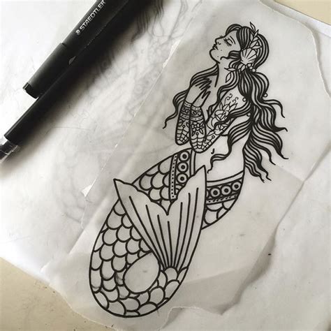 Jessica O Ohjessica O • Photos Et Vidéos Instagram Mermaid Tattoos Traditional Mermaid