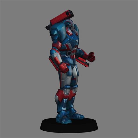 Descargar Archivo STL Iron Patriot V2 Avengers Endgame Low Poly 3d