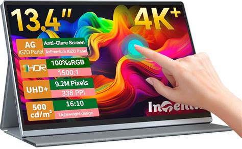 Amazon.com: Intehill 4K Portable Monitor, 13.4 Inch Touchscreen 3840 * ...