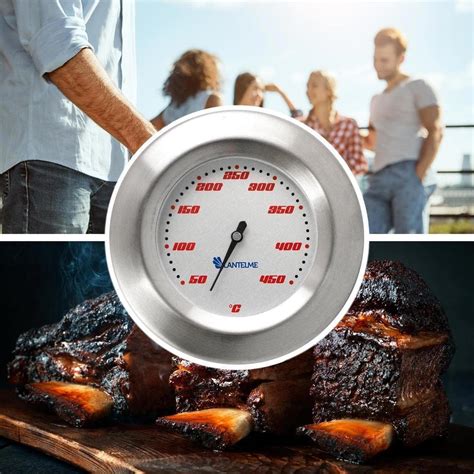 Lantelme Grillthermometer 450C für Grillhaube Edelstahl Analog