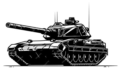 premium vector  black  white drawing   tank   word tank
