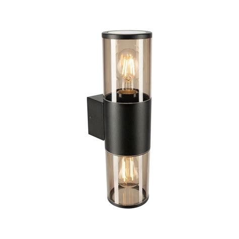 Denison X W Led Up Down Exterior Wall Light Black Warm White