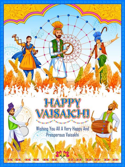 Happy Vaisakhi Punjabi Spring Harvest Festival of Sikh Celebration ...