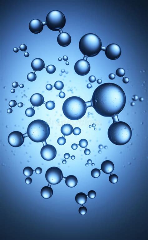 Models Of Water Molecules 3d Stock Illustration Illustration Of