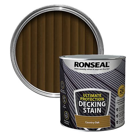 Ronseal Ultimate Protection Decking Stain 25l Country Oak Clevedon Diy