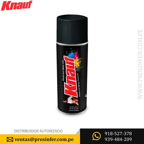 Pintura en Spray Negro Mate Knauf 12 Distribuidor Knauf Perú