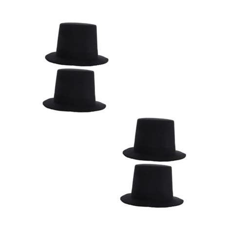 Toyvian 4 Pcs Chapeau Poupée Costume Accessoires Noir Accent Décor