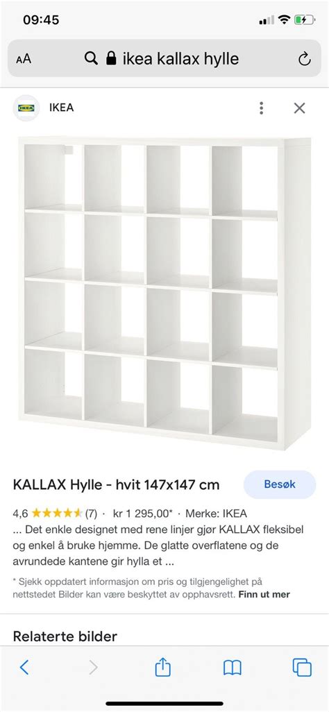 Ikea Kallax Med To Skuffeinnsatser Finn Torget