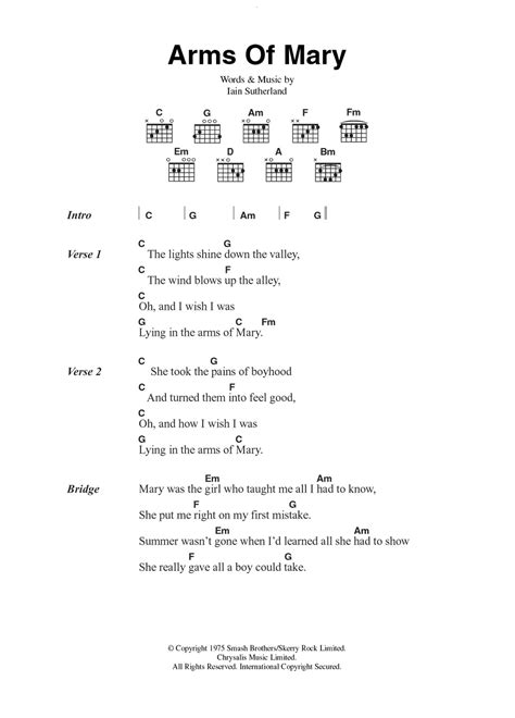 Arms Of Mary By Sutherland Brothers Guitar Chords Lyrics Guitar