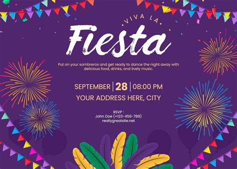 Fiesta Party Invitation 43344808 Template