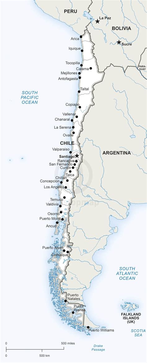 Vector Map of Chile political | One Stop Map