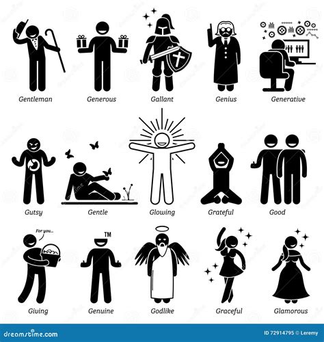 Positive Personalities Character Traits Clipart Stock Vector ... 