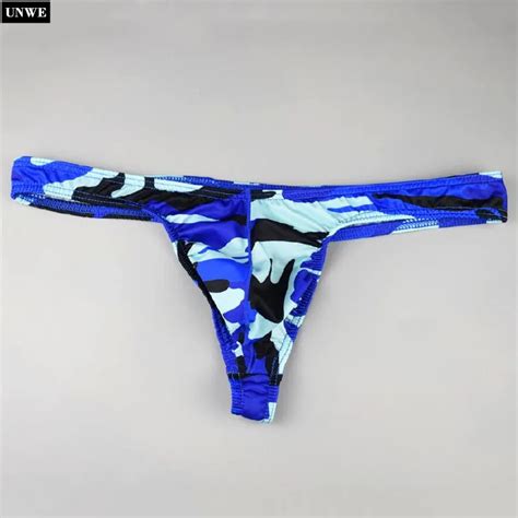 Gay Men Underwear Thong Sexy Bikini Camouflage Underwear Bulge Pouch G String Jockstrap Hombre