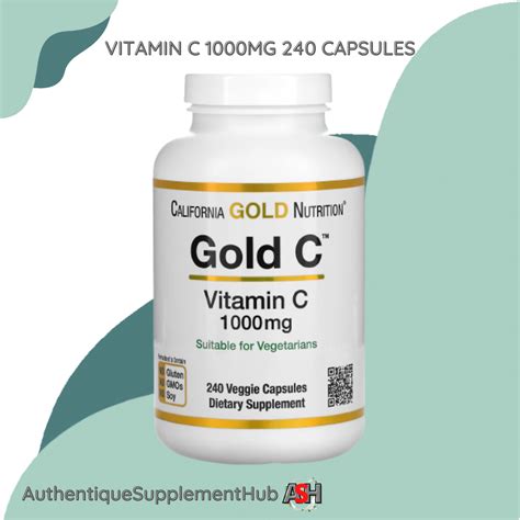 California Gold Nutrition, Gold C, Vitamin C, 1,000 mg, 240 Veggie ...