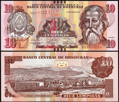 Honduras 10 Lempiras 2014 UNC 20 Pcs Consecutive LOT P 99 Fortumor