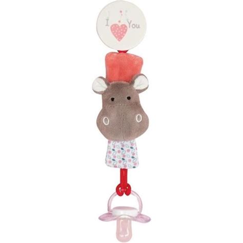 Baby Nat Babynat Doudou Attache Tétine Hippopotame Idée Cadeau de